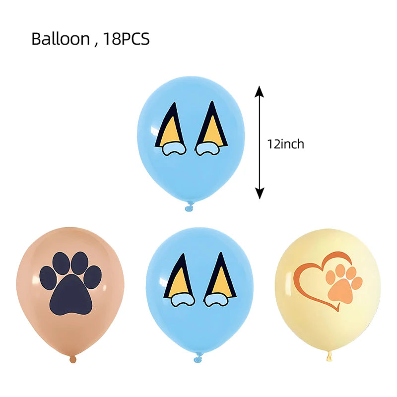 New Cartoon Dogs Birthday Party Decoration Full Set Kit