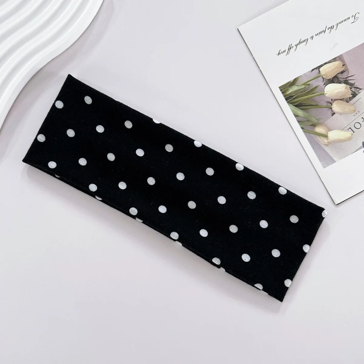 Y2K Retro Boho Breeze Wind Dot Stretch Women's Hairbands Korean Ins Fashion Wide Headbands Yoga Sports Dating Hair Accessories