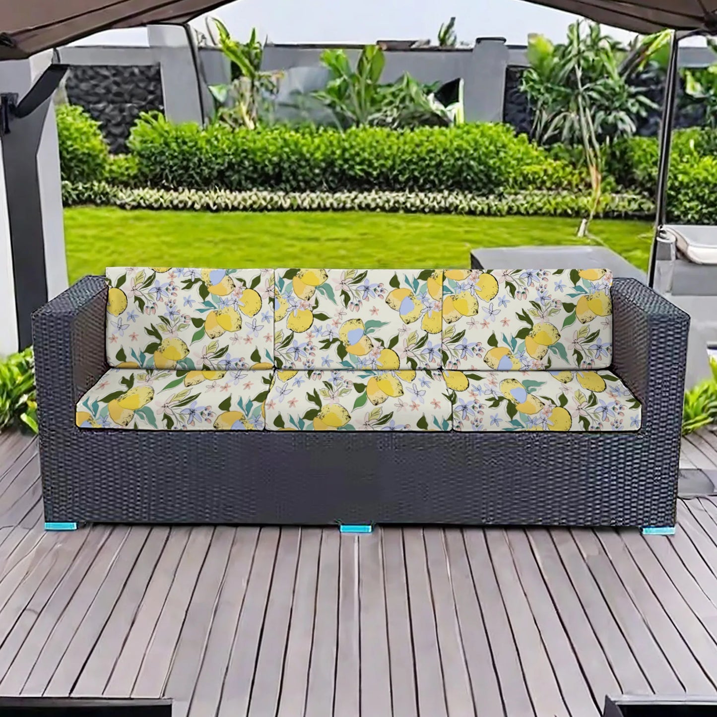 Printed Sofa Cushion Cover Outdoor Garden Villa Patio Sun Protection Weather Resistant Leisure Seat Cover Courtyard Furniture