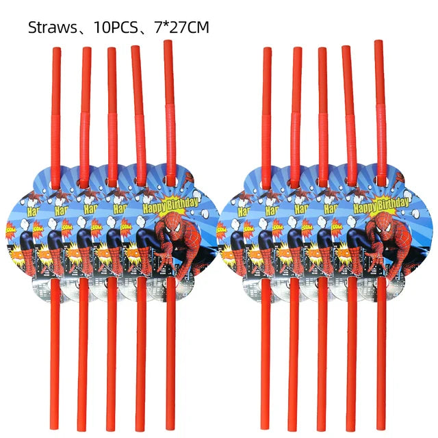 Spiderman Theme Birthday Party Decoration Blue Red SpiderMan Disposable Tableware Set Banner Balloons for Baby Shower Kids Gifts