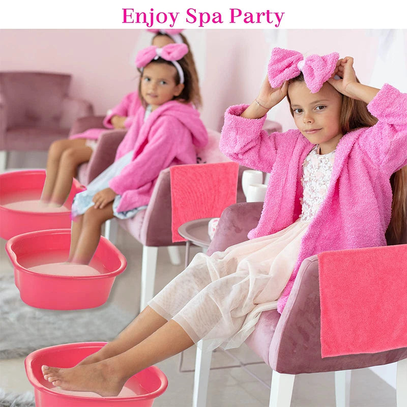 Kids Foot Spa Kit for Girls Pedicure Spa Party Favors for Kids Birthday Foot Tub Washbasin Salon Towels Sleepover Sleeping Party