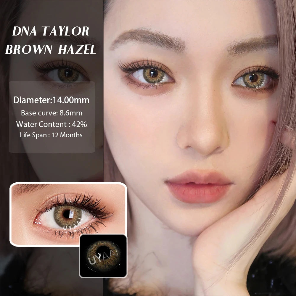 UYAAI Contact Lenses Color Contact Makeup Colored Pupils Black Natural Pupils Beauty 14.5mm Big Black Lenses Brown Contacts Lens
