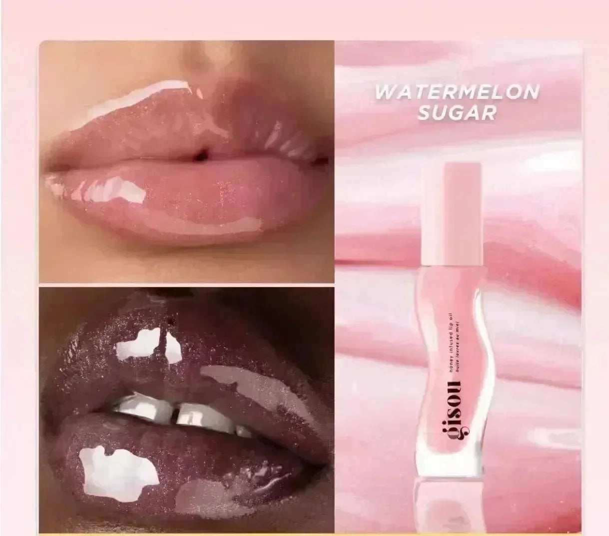 Gisou Moisturizing Lip Balm Original Lip Oil Care Lip Benetitnt for Lips Plumping Exfoliating New Color RASPBERRY SWIR Gloss