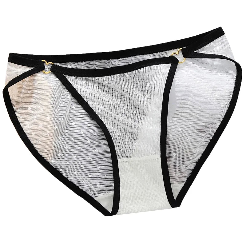 Women's Lace Underwear Panties Ladies Sexy Charming Net Gauze Transparent Panties Hot Girls Low Waist Briefs Pure Cotton Panties