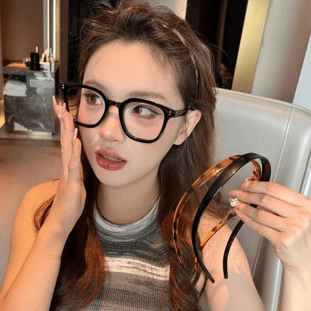 Fashion Sunglasses shaped Headband Anti-Slip Acrylic Hairbands for Women Invisible Hair Hoops Fixed Headband Hair Accessories