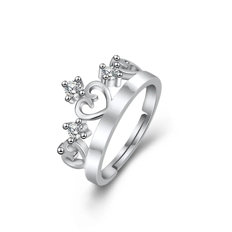 Hot 925 Sterling Silver Ring AAA Zircon Adjustable Simplicity Fashion Exquisite Women Jewelry Accessories Wedding Party Gift
