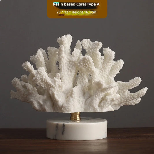 Realistic Faux Coral Resin Sculpture - Hand-Painted Ocean Decor for Aquarium & Coffee Table, Non-Toxic Sea Life Art Gift