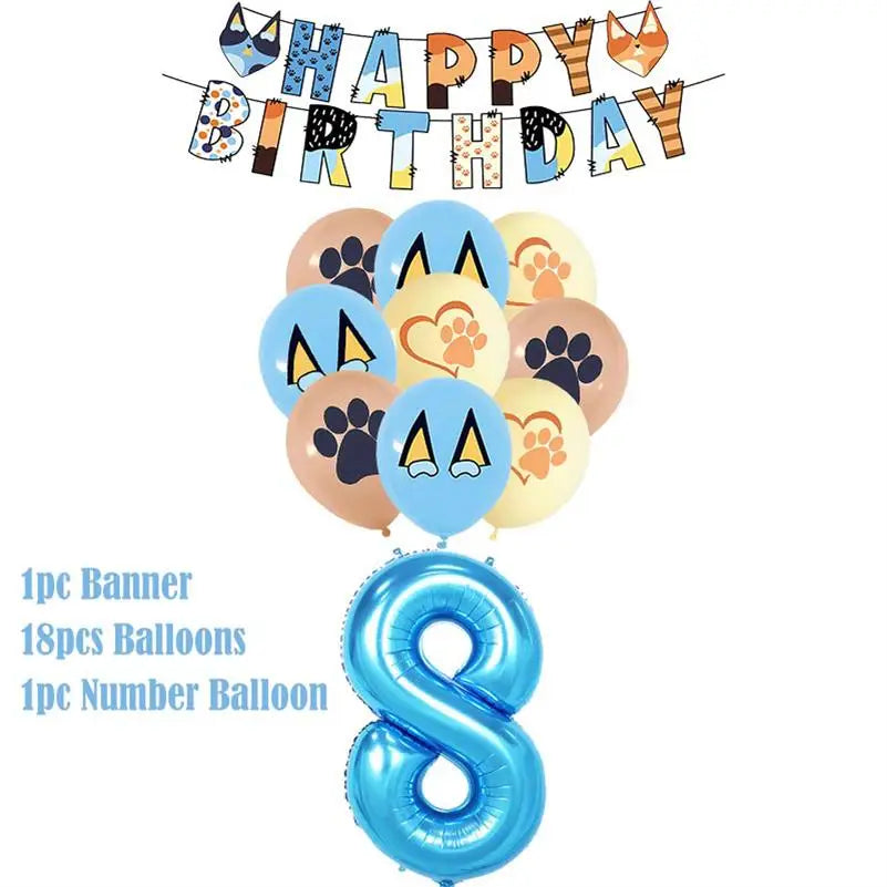 New Cartoon Dogs Birthday Party Decoration Full Set Kit
