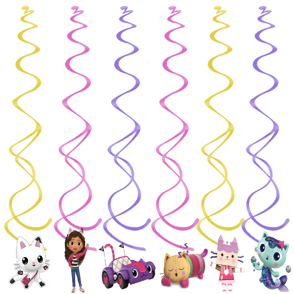 Disney Gabby Dollhouse Birthday Party Decoration Balloon Napkins Children's Disposable Tableware Theme Party Supplies Kids Gifts