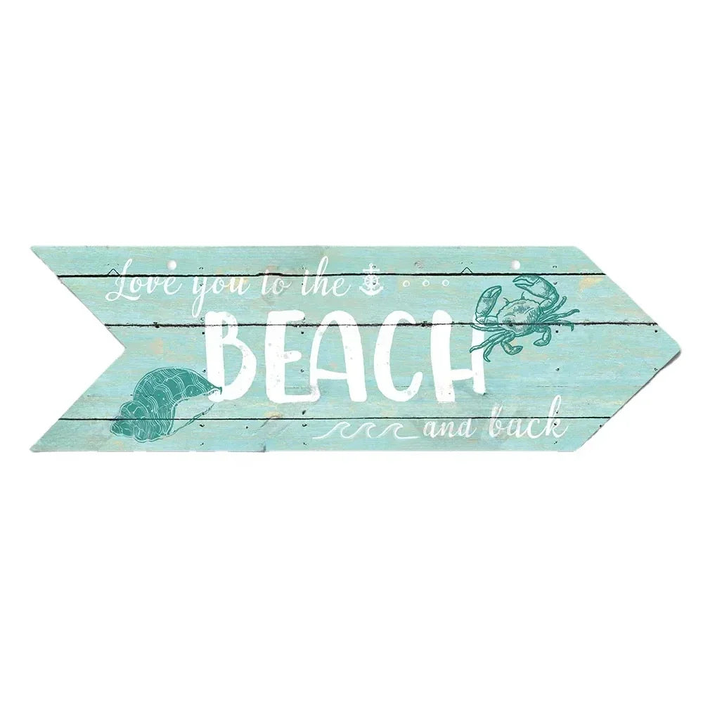 Beach Arrow Wooden Sign Beach Seaside Road Guide Wall Decoration Indicator Hanging Beach House  Wall Plaque Decor