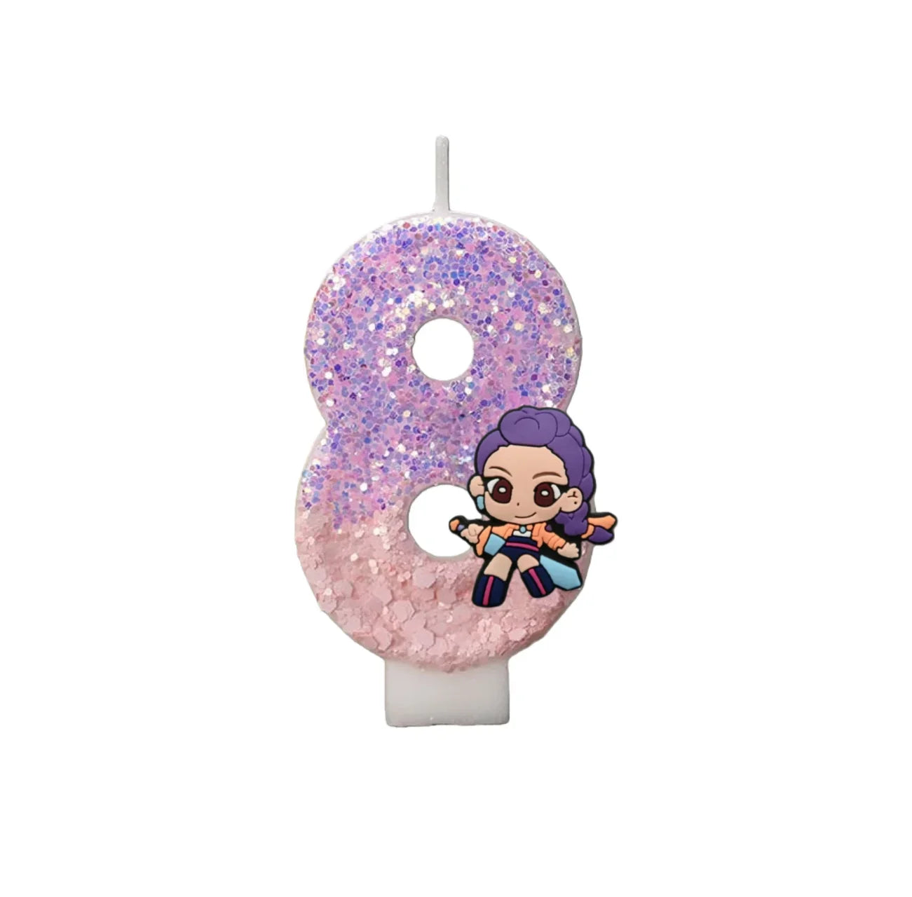 Cartoon Cute Girl Group Hunters Digital Candle Number 0-9 Kids Birthday Cake Decoration Supplies Party Accessories Supplies