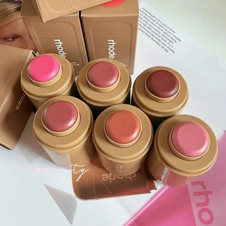 Rhode Pocket Blush LIP Stick Lip And Cheek Hydrating Stick Natural Rouge Powder Blush Cream Lipstick Cheek Easy To Apply Colo