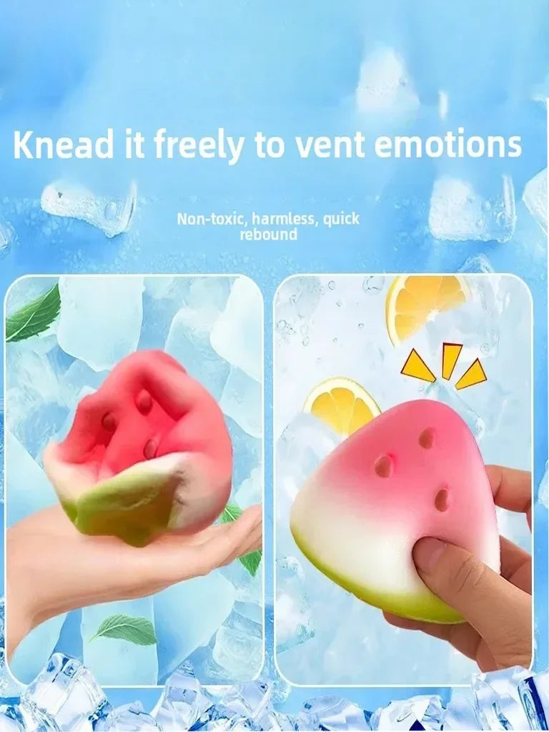 Anti-stress Squishy Watermelon Decompression Toy Soft Ice Skin Slow Rebound Decompression Squishy Stress Reliever Squeeze Toy