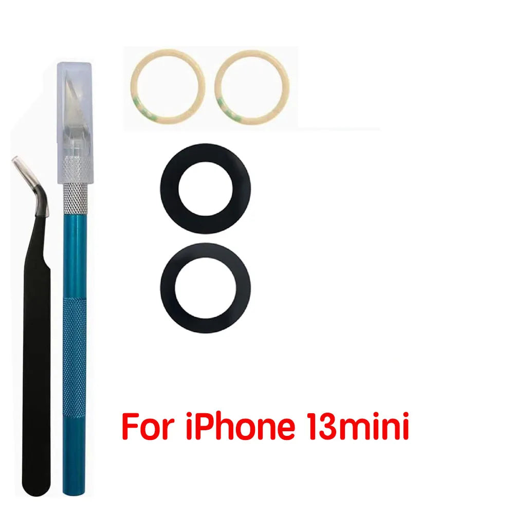 Back Camera Glass For iPhone 11 12 13 14 15 Plus MIni Pro Max Rear Camera Lens With Adhesive And Remove Tools Replacement