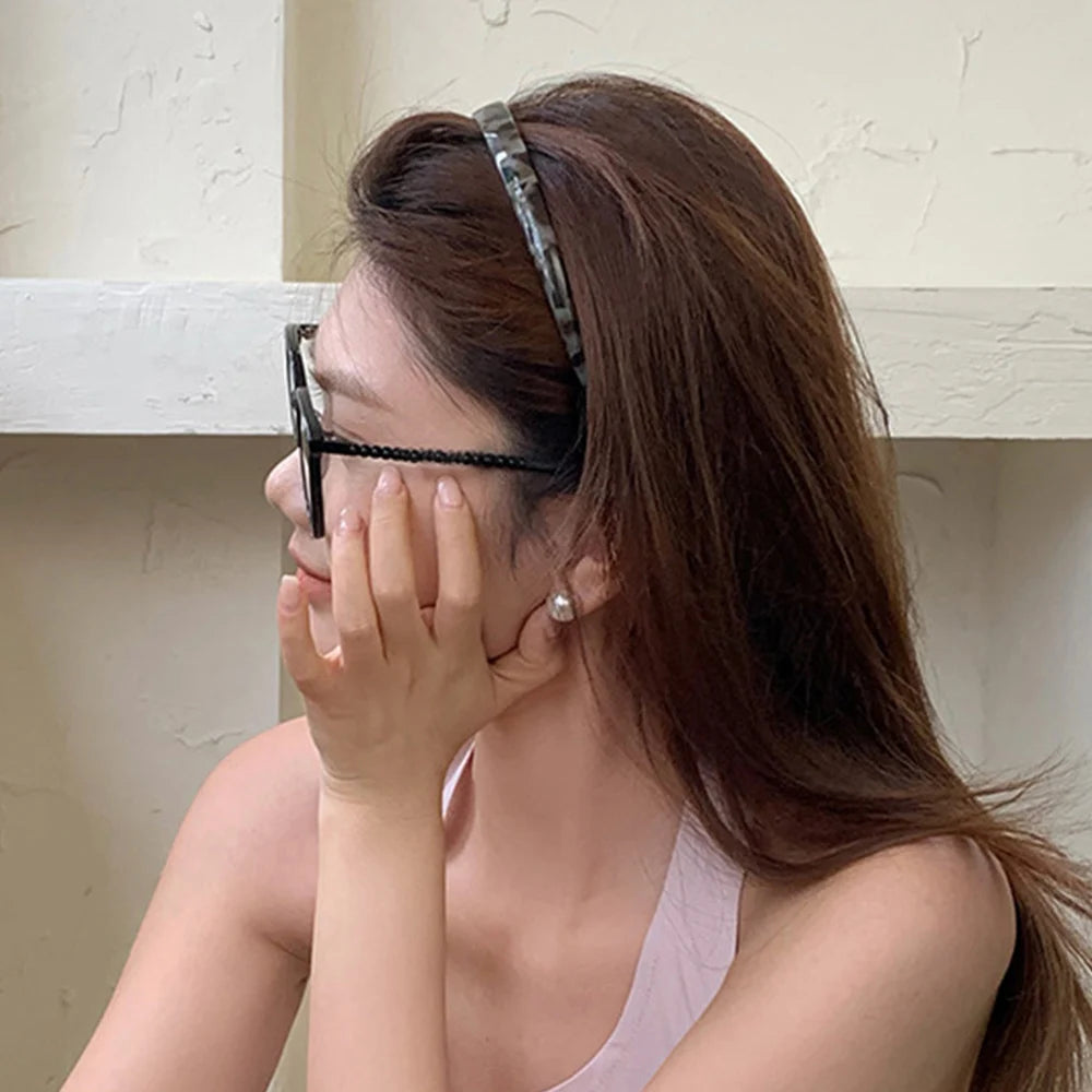 Fashion Sunglasses shaped Headband Anti-Slip Acrylic Hairbands for Women Invisible Hair Hoops Fixed Headband Hair Accessories