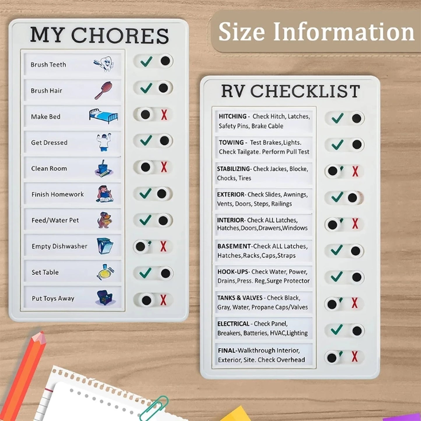 Reusable My Chores Checklist Task Board Daily Schedule Planner Memo Chore Chart Kid Responsibility Behavior Self Discipline Card