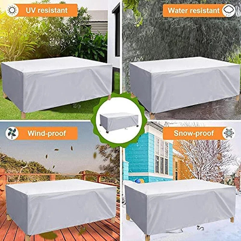 Outdoor Waterproof Garden Furniture Covers Patio Rain Snow Garden Cover for Table Sofa Chair Gray Big