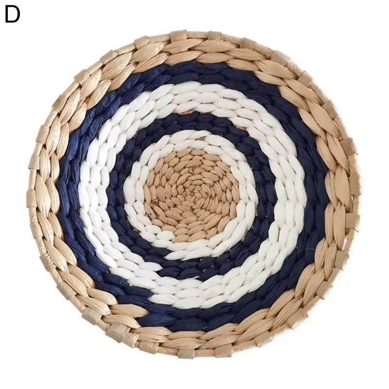Bohemian style straw wall decoration, background wall decoration, sofa bedside handwoven hanging decoration