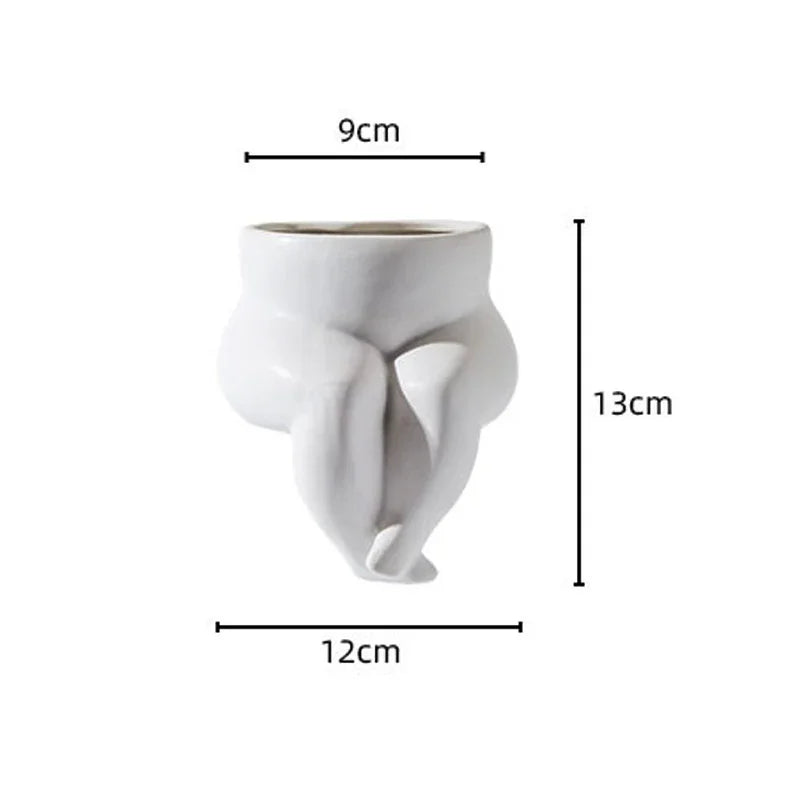 Ceramic Leg Vase Decorative Body Art Flower Pots Hydroponic Vase  Flower Planting Succulent Plants Vase Living Room Decoratio