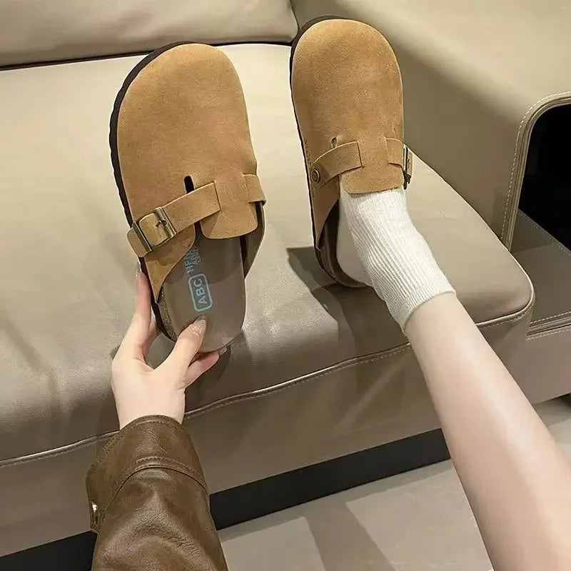 New Boston Clogs Slippers For Women Men Cork Sandals Femme Hombre Suede Mules Slides With Arch Mujer Zuecos Shoes