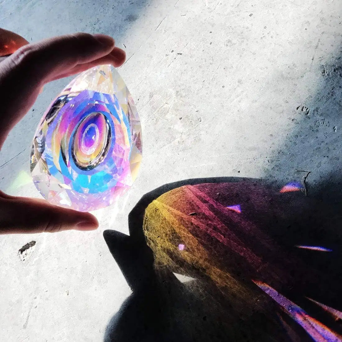 1PCs K9 Crystal Prism AB Clear Faceted Large Oval Chandelier Crystal Hanging Ornaments DIY Suncatcher Pendants Rainbow Maker