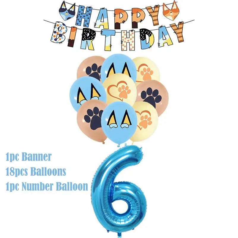 New Cartoon Dogs Birthday Party Decoration Full Set Kit