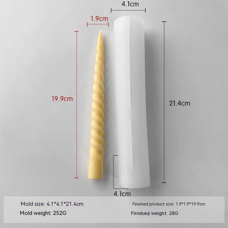 3D Candle Silicone Molds DIY Long Twisted Spiral Taper Candle Making Mold Tools Moldes De Silicona Para Velas форма для свечей