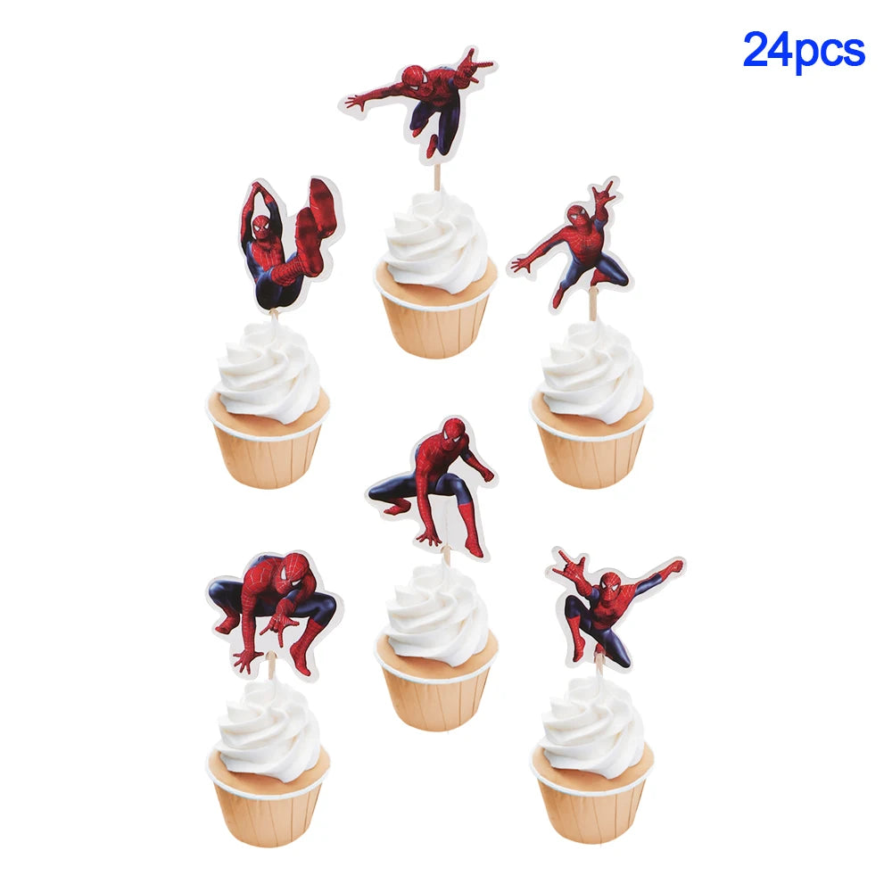 Spider Man Birthday Party Decor Paper Cups Plates Tablecloth For Kids Boy Spiderman Baby Shower Party Decorations Party Supplies