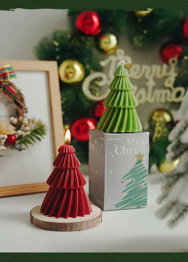 3D Christmas Tree Candle Silicone Mold DIY Christmas Candle Making Kit Handmade Soap Plaster Resin Baking Tools Holiday Gifts