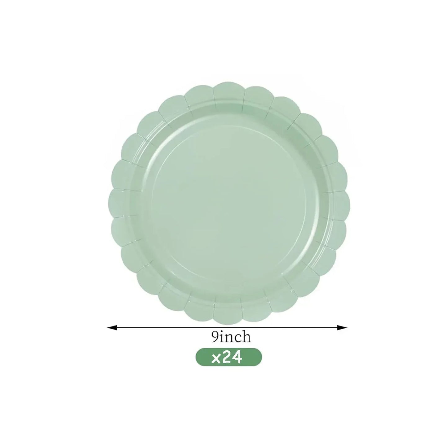 96 Pcs Sage Green Party Cutlery Set Disposable Paper Plates and Cups, Suitable for Weddings, Birthdays, Valentine's Day Supplies