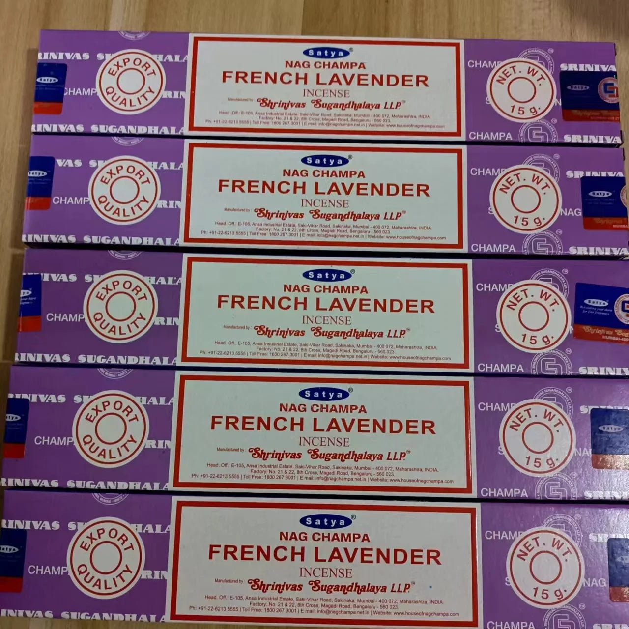 5BOX NAG Champa Incienso Satya Incense Collection Satya Handmade Sticks with Flavors Refreshing Medicinal Aromas Home Fragrances