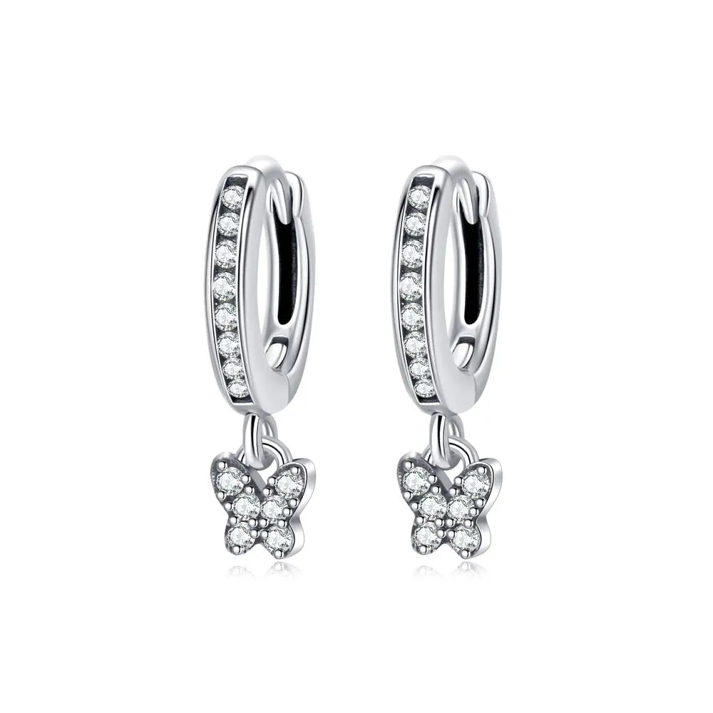 New 2025 Original 925 Sterling Silver Earrings For Women Piercing Hoop Love Heart Earings Rose Gold Wedding Gift Luxury Jewelry