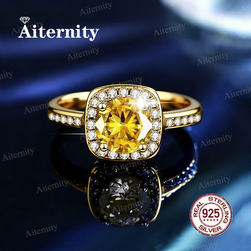 Moissanite And Zircon Ring D VVS1 Adjustable Size S925 Sliver Wedding Rings for Women Jewelry Party Fashion Top Quality Ring