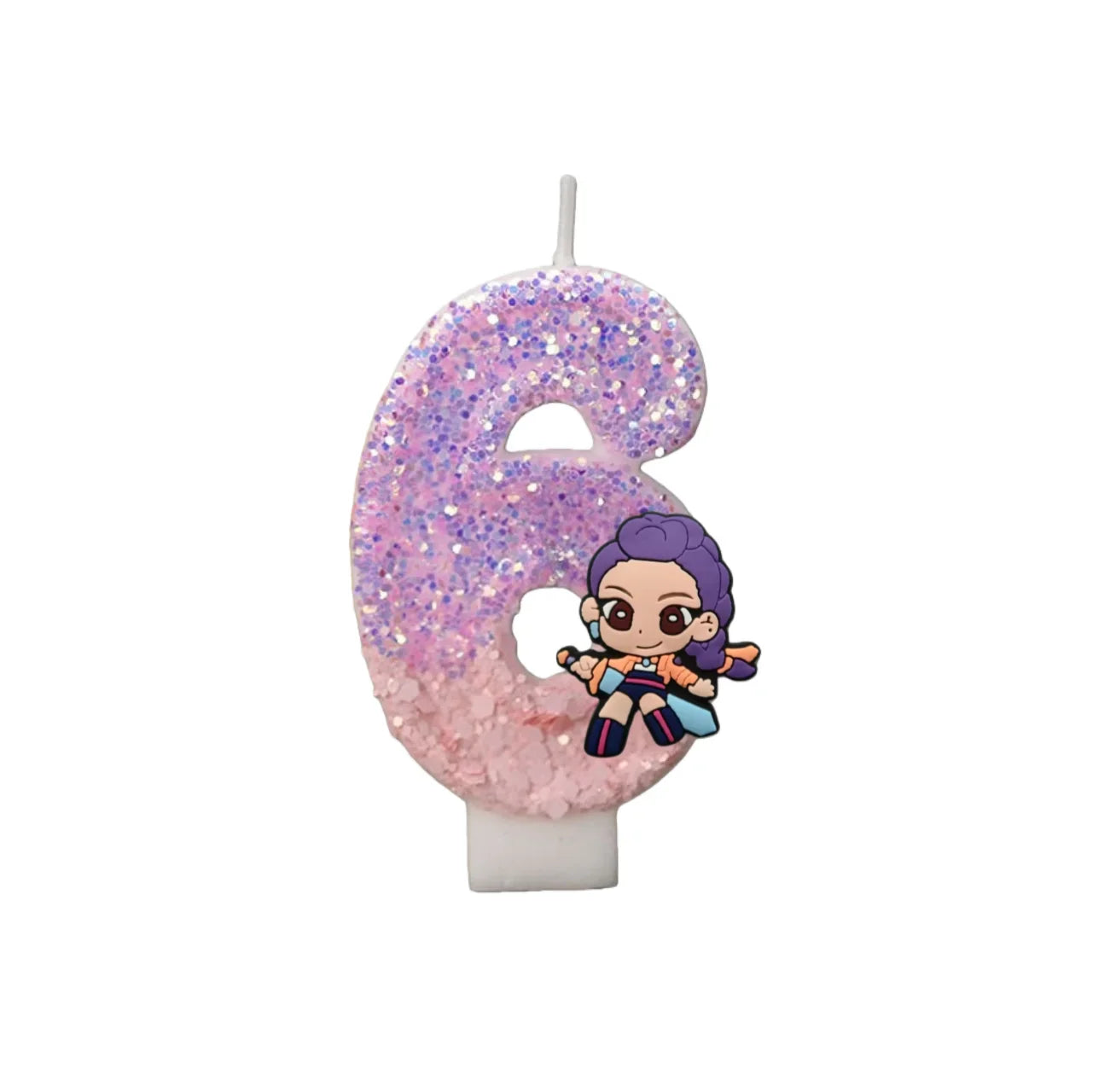 Cartoon Cute Girl Group Hunters Digital Candle Number 0-9 Kids Birthday Cake Decoration Supplies Party Accessories Supplies