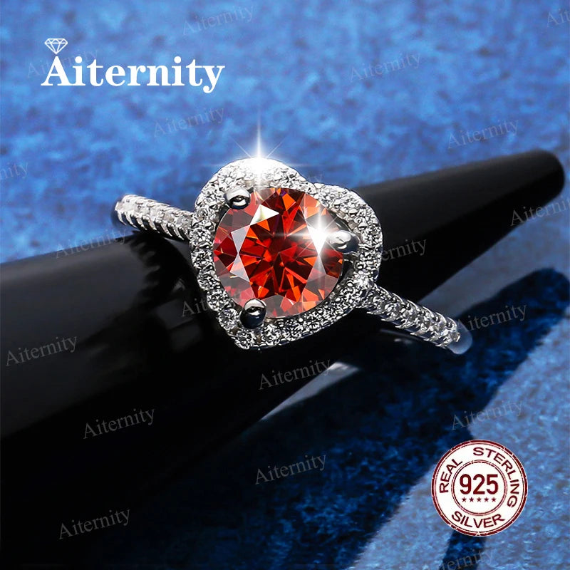Moissanite And Zircon Ring D VVS1 Adjustable Size S925 Sliver Wedding Rings for Women Jewelry Party Fashion Top Quality Ring