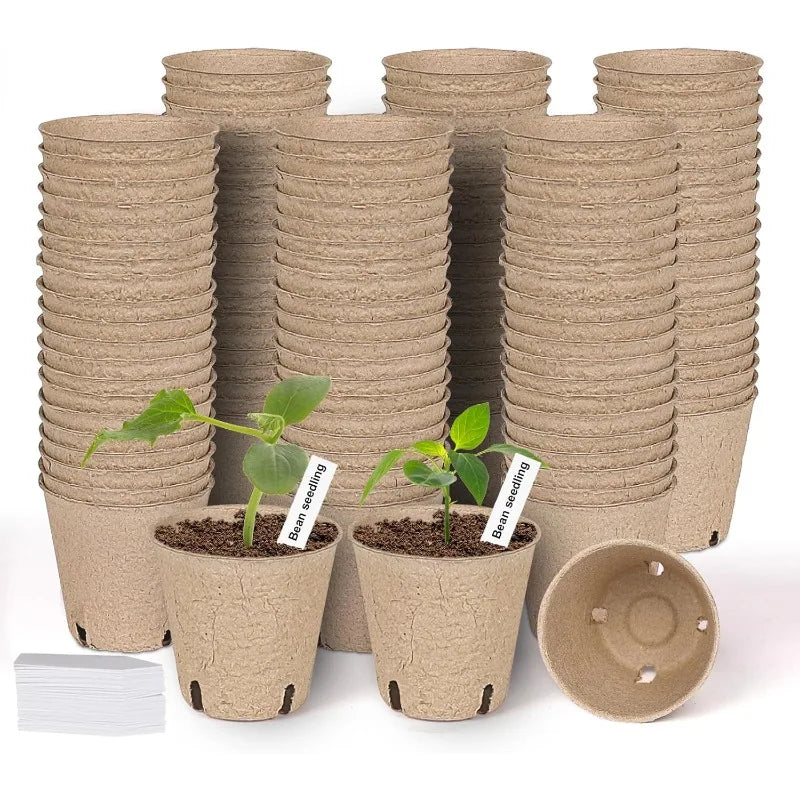 Peat Pots Biodegradable Transplanters Pulp Paper Flower Plant Seedlings Pots Seed Germination Tray Eco Garden Starter Kit