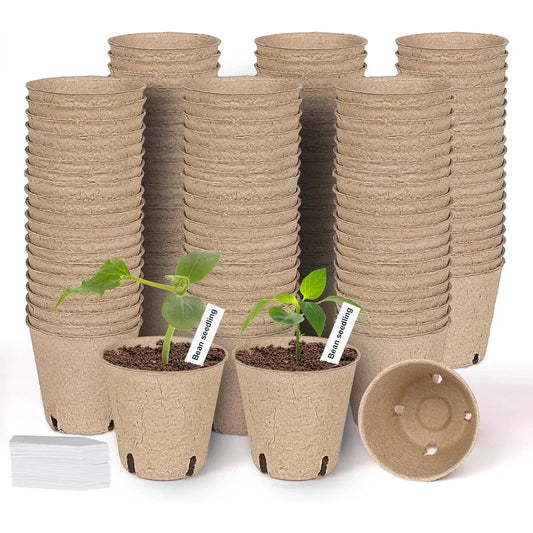 Peat Pots Biodegradable Transplanters Pulp Paper Flower Plant Seedlings Pots Seed Germination Tray Eco Garden Starter Kit