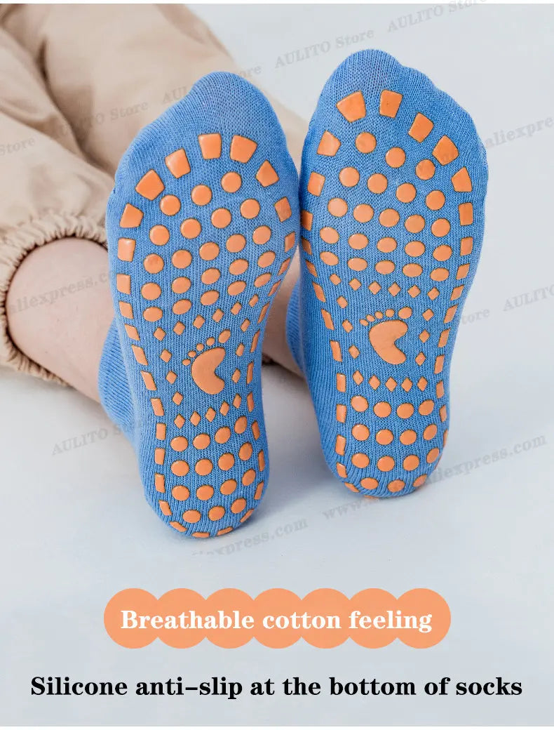 Kids Adults Anti-Slip Floor Socks Parent-Child Trampoline Cotton Breathable Socks Elasticity Sports Boys Girls Outside Children