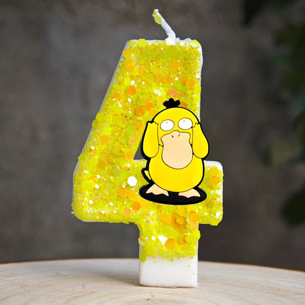 Pokemon Candle Number 0-9 Soccer Candle Pikachu Cake Decoration Boy Birthday Party for Kids Baby Shower Decor Gift