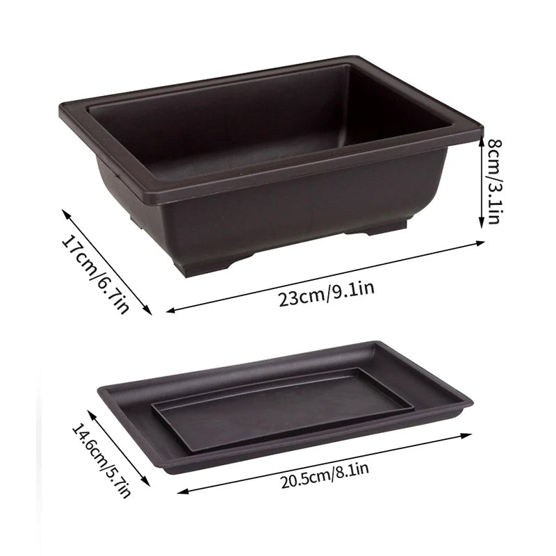 Outdoor Garden Landscape Bonsai Tray Square Rectangular Flowerpots Imitation Purple Clay Succulent Plants Pots 	
Pots for Plants