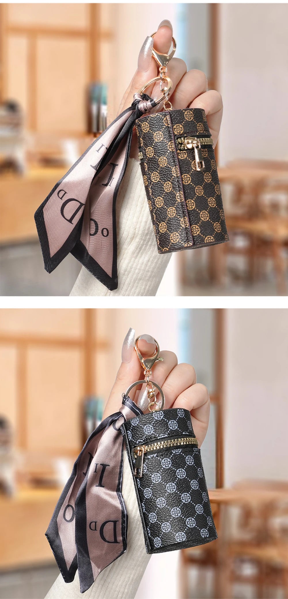 High-end luxury coin purse pendants, earphone cases, lipstick mini keychain bags, retro bucket mouth red envelopes, and simple p