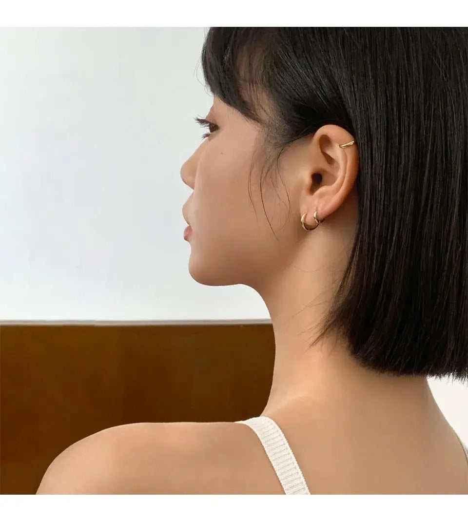 Real 925 Sterling Silver Minimalist Bohemian Round Earring for Women Hoop Earring Jewelry Accessories