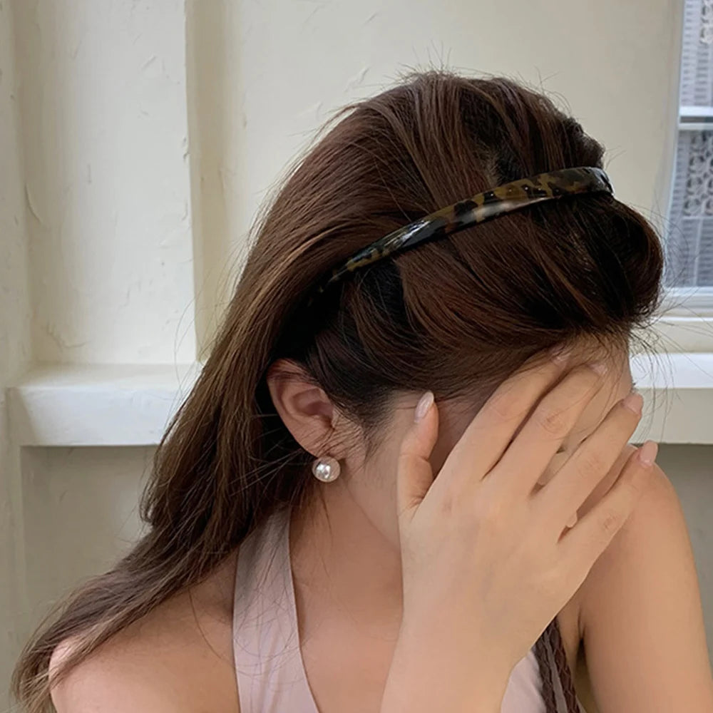 Fashion Sunglasses shaped Headband Anti-Slip Acrylic Hairbands for Women Invisible Hair Hoops Fixed Headband Hair Accessories