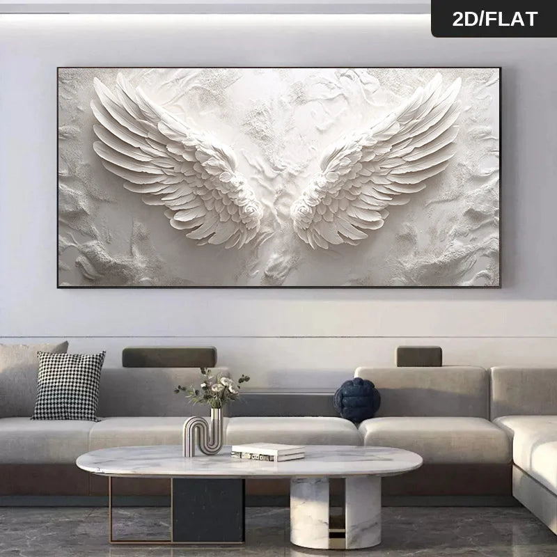 1pc Extra Large Abstract Angel Wings Wall Art Elegant Minimalist Painting Poster, for Living Room, Bedroom, No Frame Wall Decor