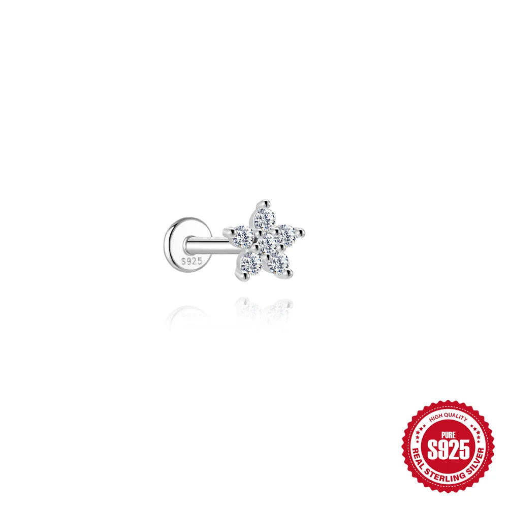 AIDE Certified Moissanite Earrings 925 Sterling Silver Piercing Woman Jewelry Water drops stars moon tassels flowers leaves Gift