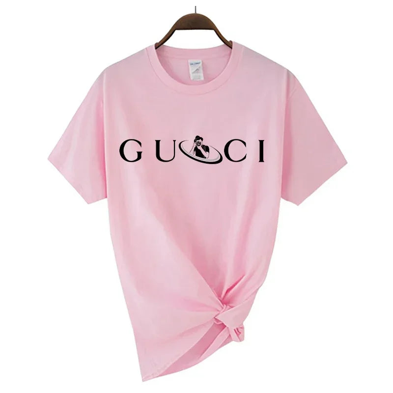 High Quality Women's T Shirt Letter Printed Daily Blouse Tops Summer Classic Style Short Sleeve Female Harajuku Y2K Tee