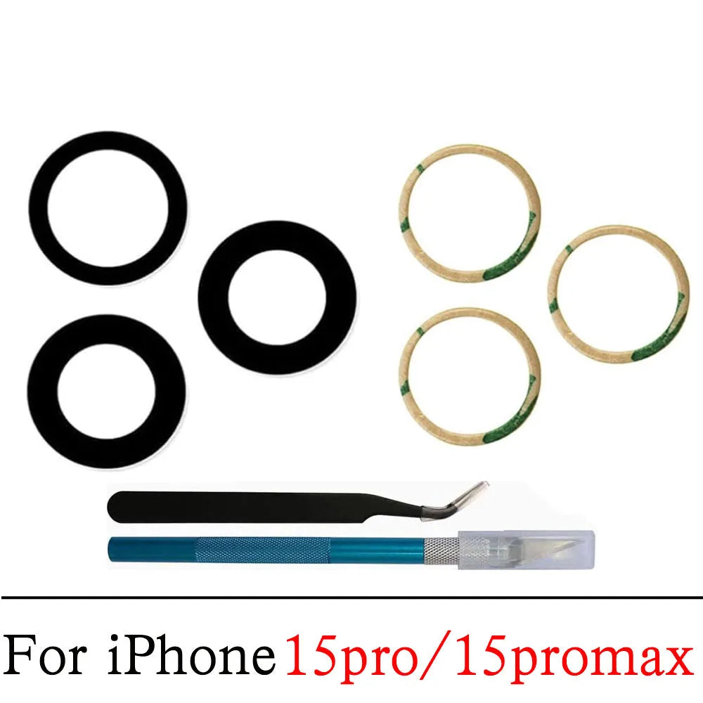 Back Camera Glass For iPhone 11 12 13 14 15 Plus MIni Pro Max Rear Camera Lens With Adhesive And Remove Tools Replacement