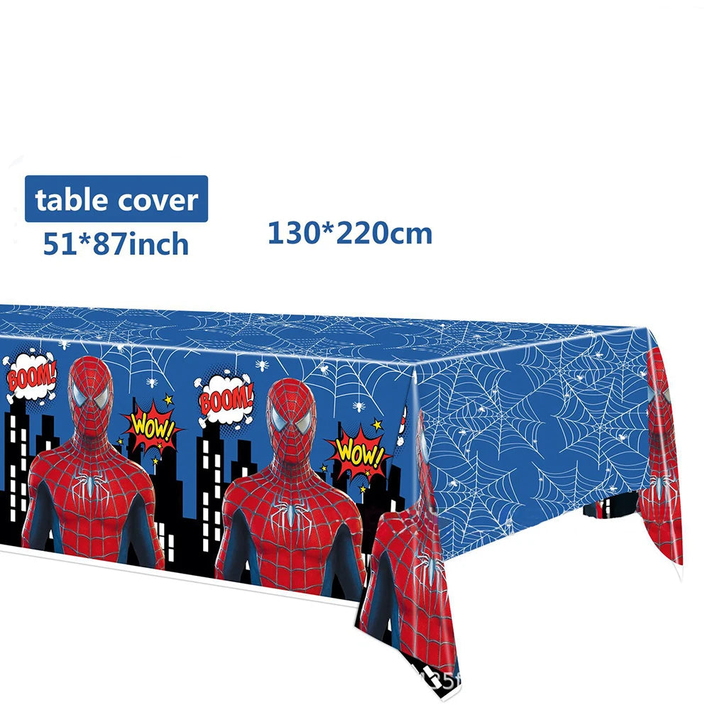 Spiderman Theme Birthday Party Decoration Blue Red SpiderMan Disposable Tableware Set Banner Balloons for Baby Shower Kids Gifts