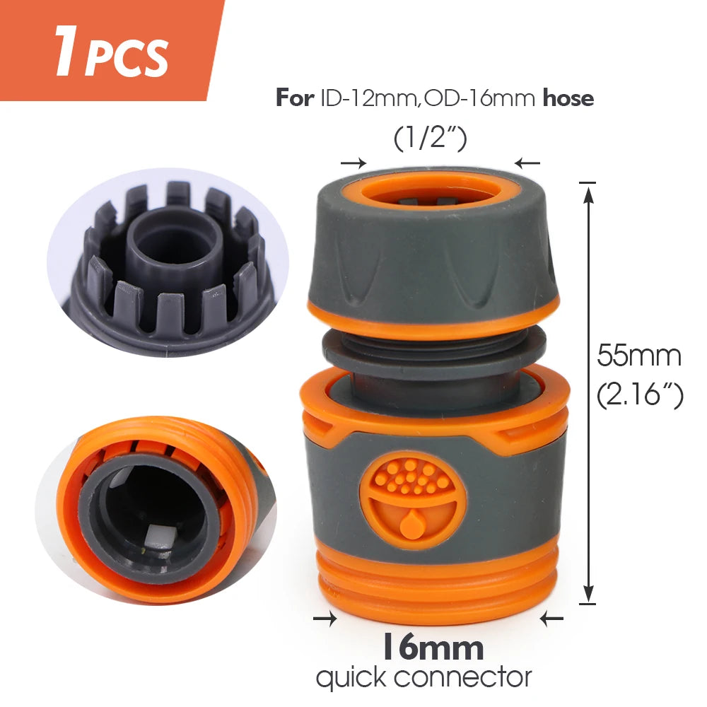 Garden Hose Quick Connector 1/2 3/4 Inch Pipe Coupler Stop Water Connector for Car Wash 20/16mm Irrigation Tube Repair Joints