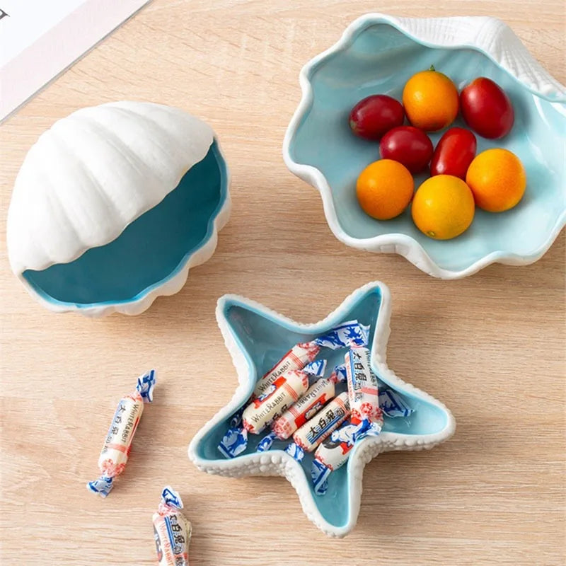 Ceramic Conch Storage Shell Ceramic Tray Craft Decoration Home Decoration Room Decoration Jewelry Key Organizer Gift